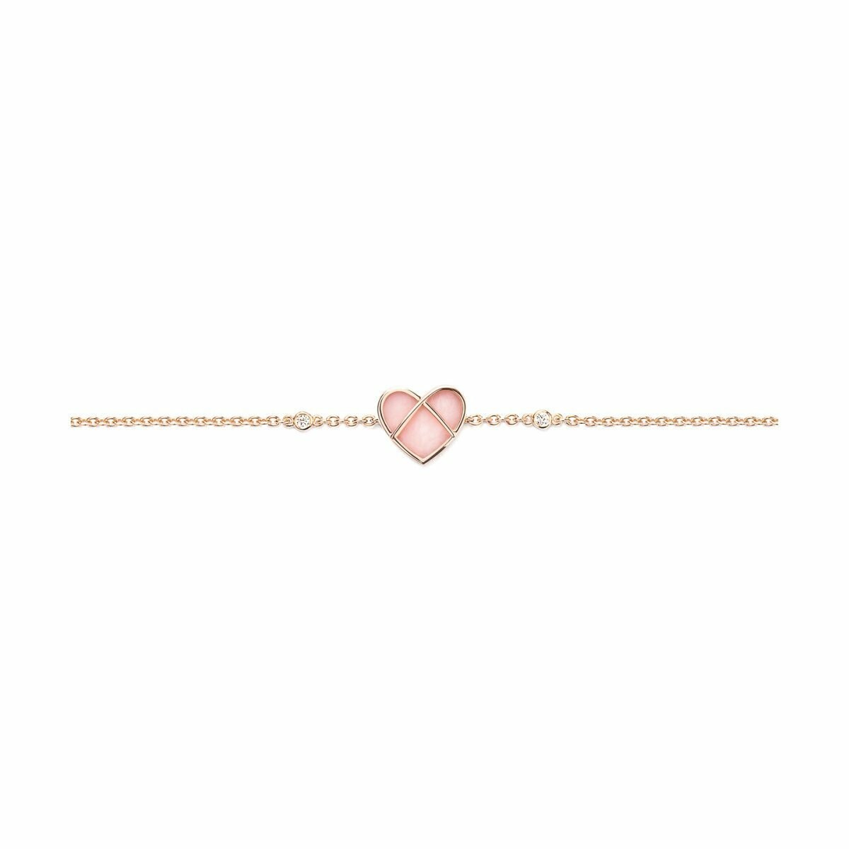 Bracelet Poiray L'Attrape Coeur en or rose et opale rose