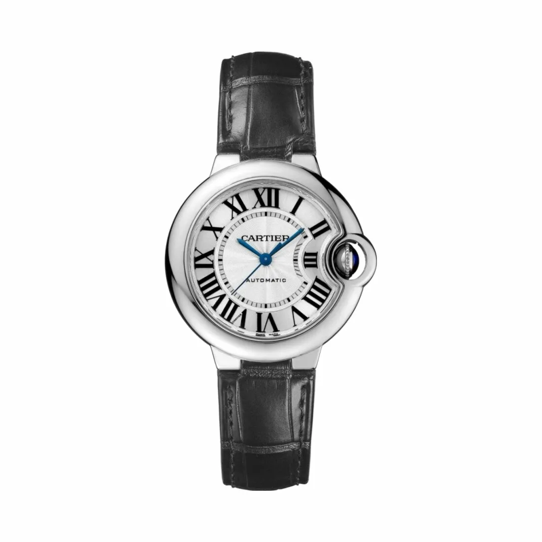 Achat Montre Ballon Bleu de Cartier 33 mm, acier, cuir