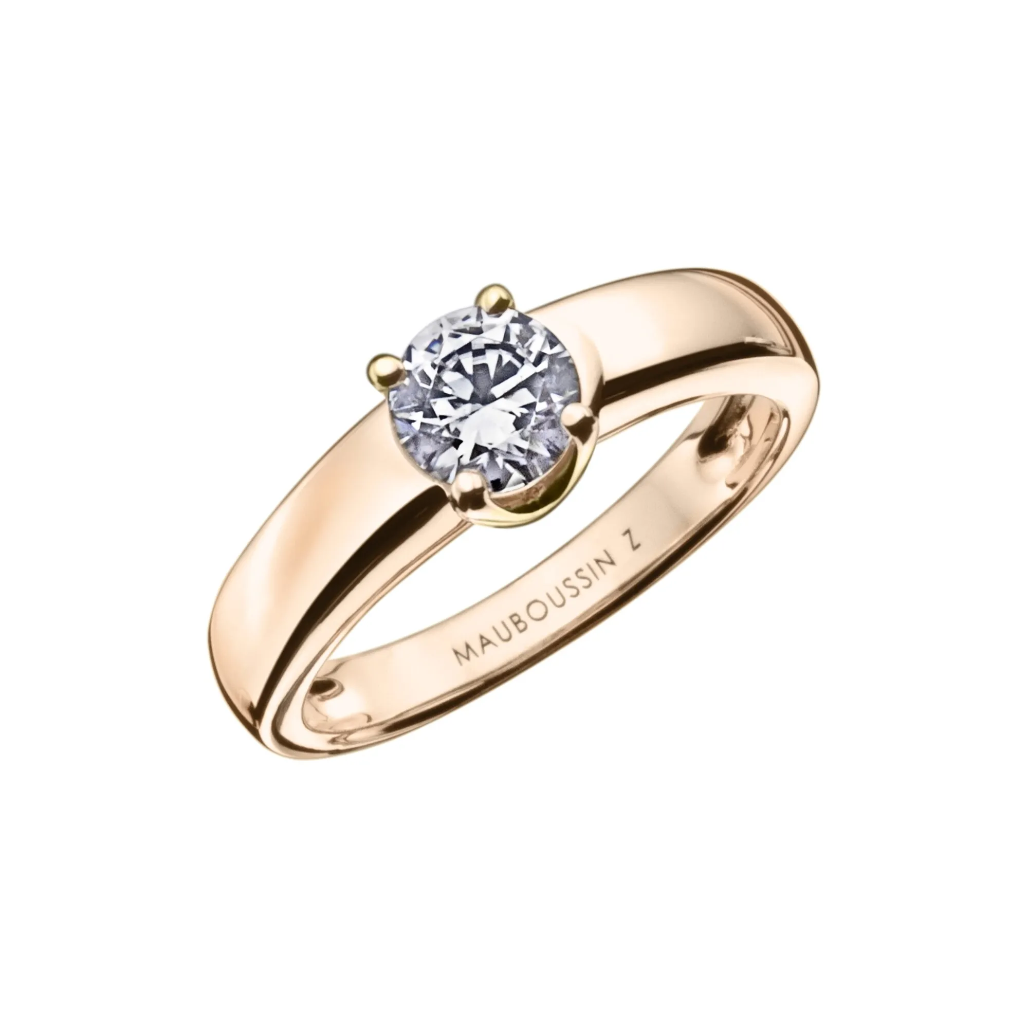 Solitaire Mauboussin Felicity N°3, or rose et diamant