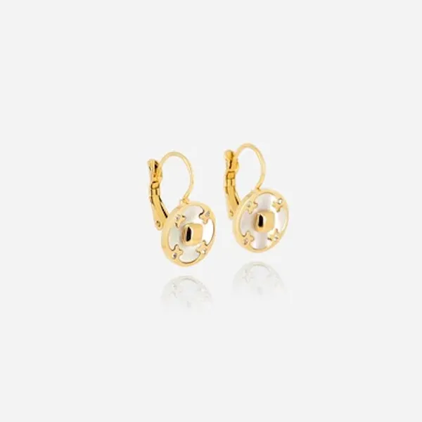 Boucles d'oreilles Zag bijoux AYNA en acier doré et oxydes de zirconium