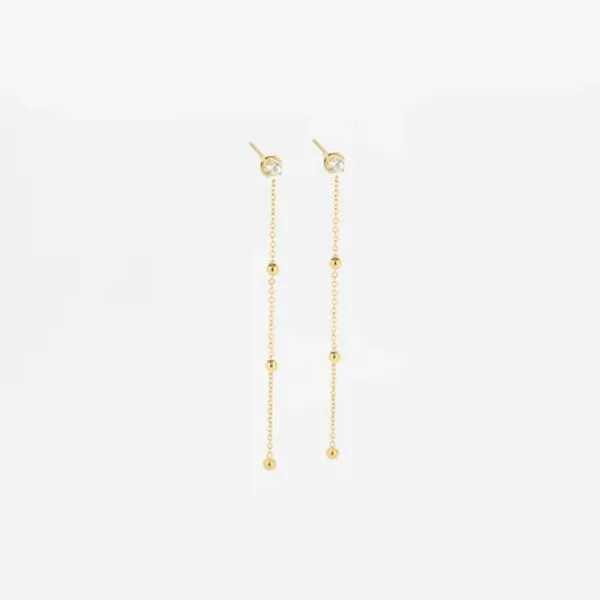 Boucles d'oreilles Zag bijoux SOHO en acier doré et oxydes de zirconium