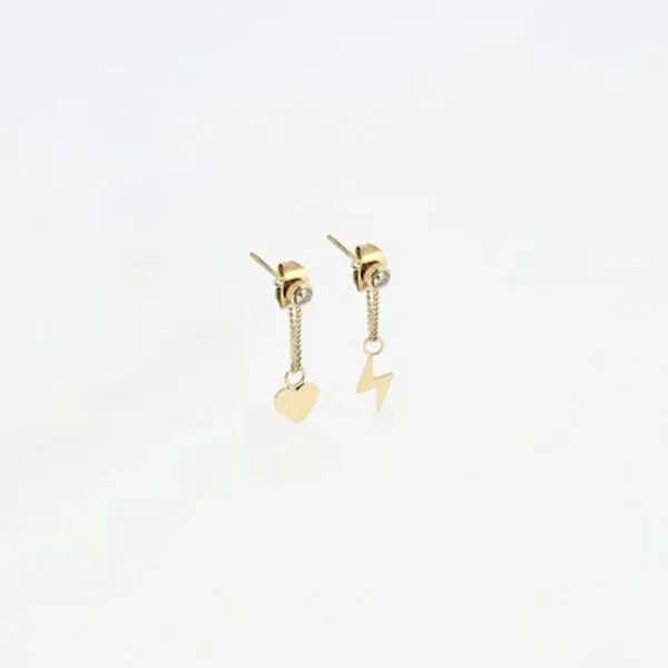 Boucles d'oreilles Zag bijoux ROMA en acier doré et oxydes de zirconium