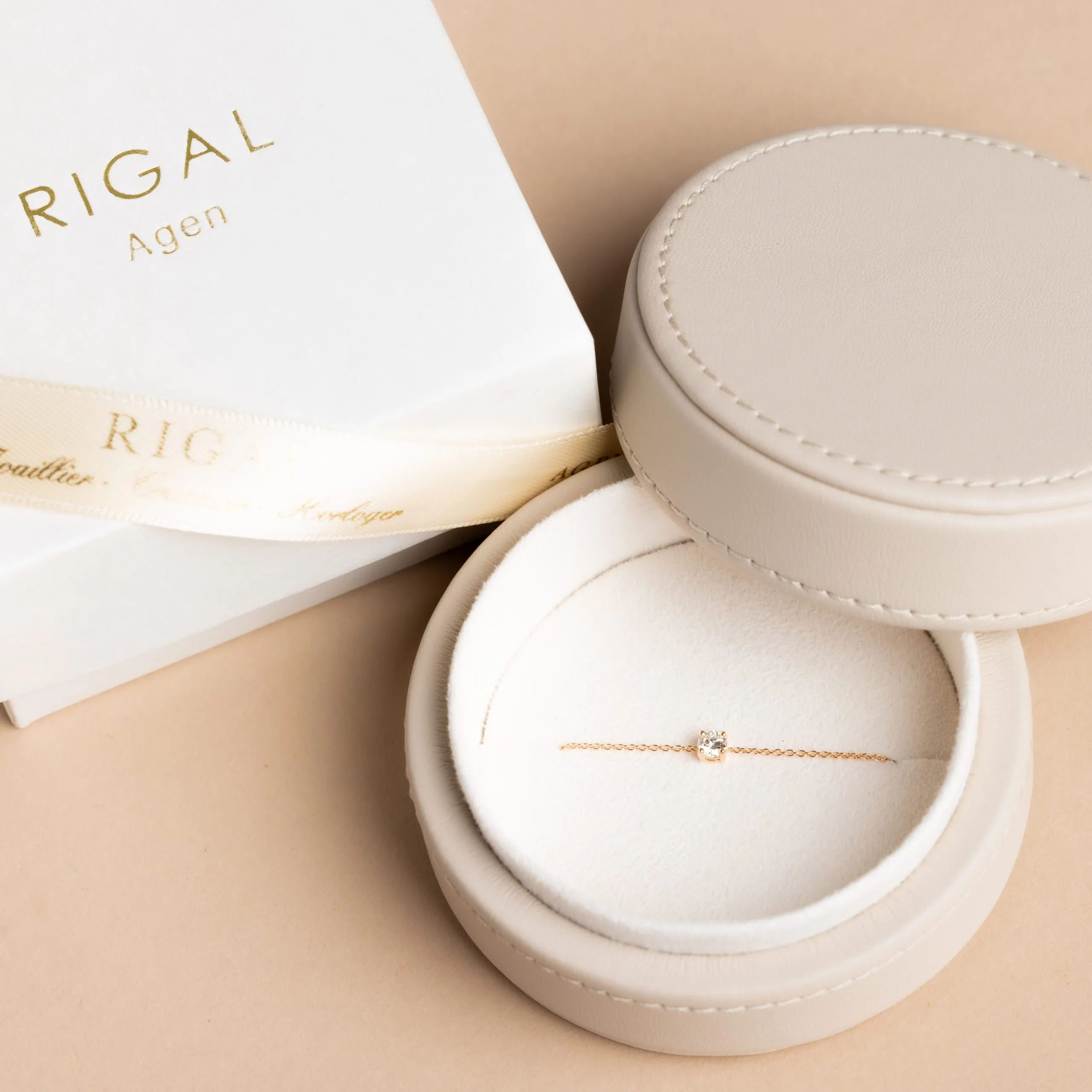 Bracelet Diamant 0,18 cts sur chaîne Or Rose BRT518R - Rigal