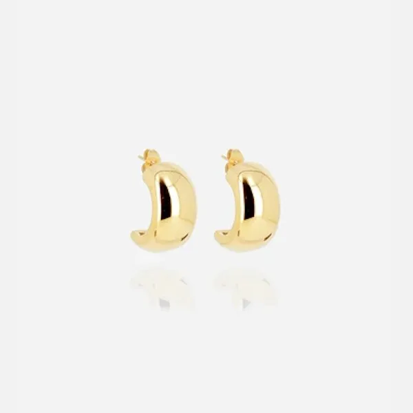 Boucles d'oreilles Zag bijoux BRIDGE en acier doré