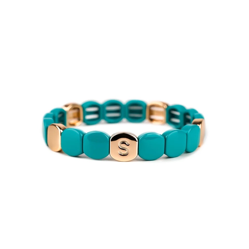 Bracelet Simone à Bordeaux COLORFUL en métal émaillé Aqua M