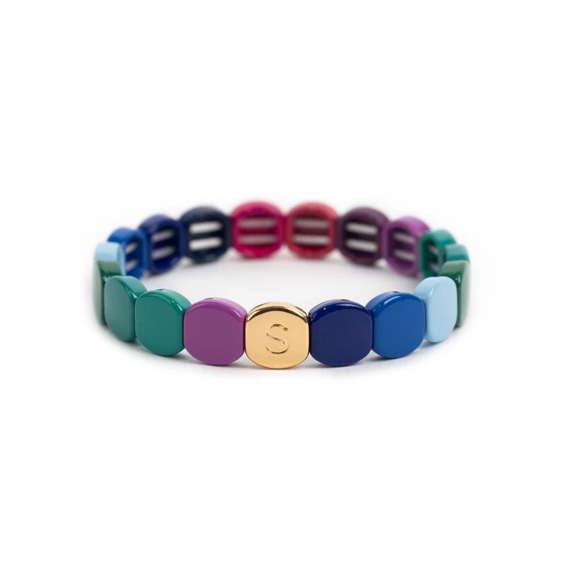 Bracelet Simone à Bordeaux Colorful en métal émaillé Coquette L