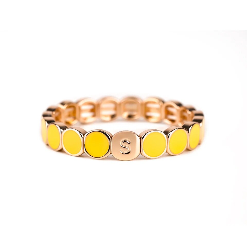 Bracelet Simone à Bordeaux Colormind en métal emaillé Jaune M