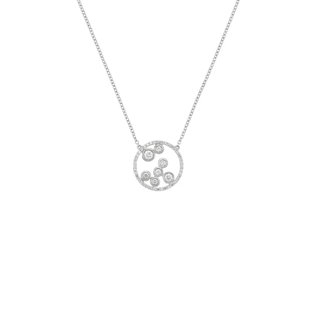 Pendentif Bulles en or blanc et diamants