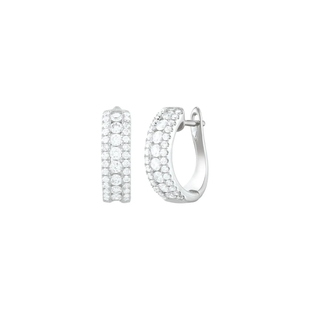 Boucles d'oreilles 1897 en or blanc et diamants
