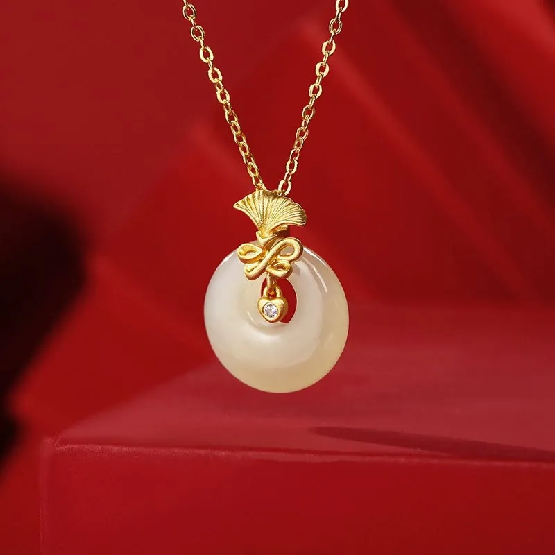 Collier pendentif fleur d'œillet en jade Hetian naturel en argent sterling 925 Buddha Stones