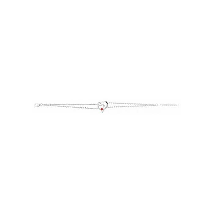 Achat Bracelet en argent, spinelle rouge et oxyde de zirconium
