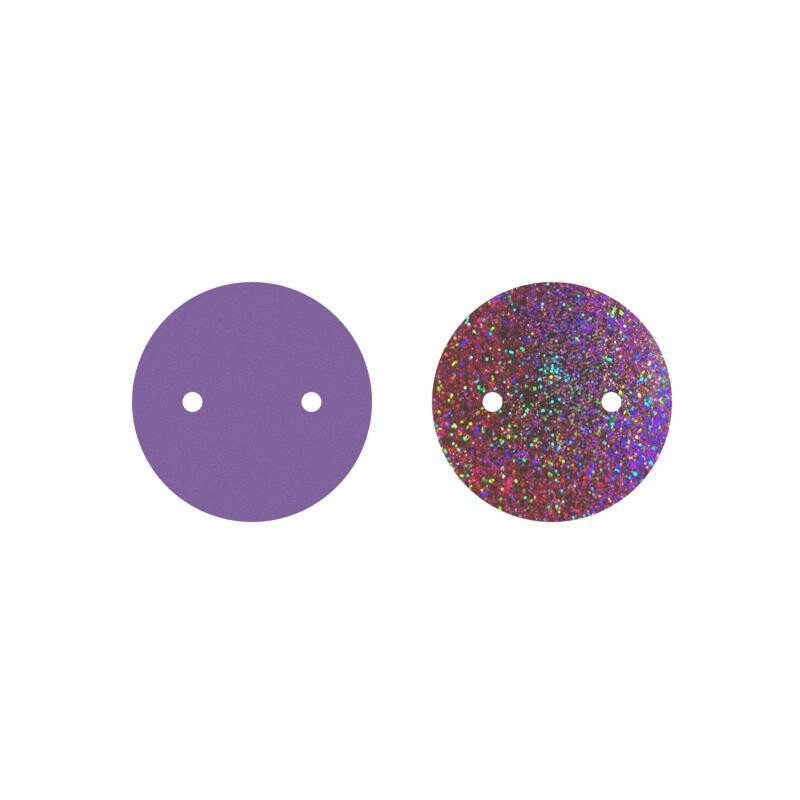 Cuir pour pendentif Les Georgettes papillon / paillettes roses, 25mm