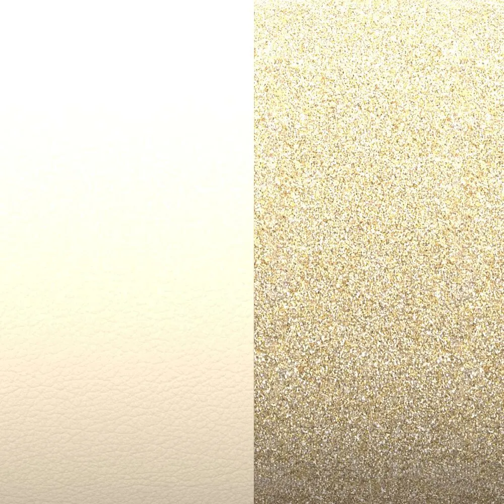 Achat Cuir pour manchette Les Georgettes crème / paillettes dorées, 8mm