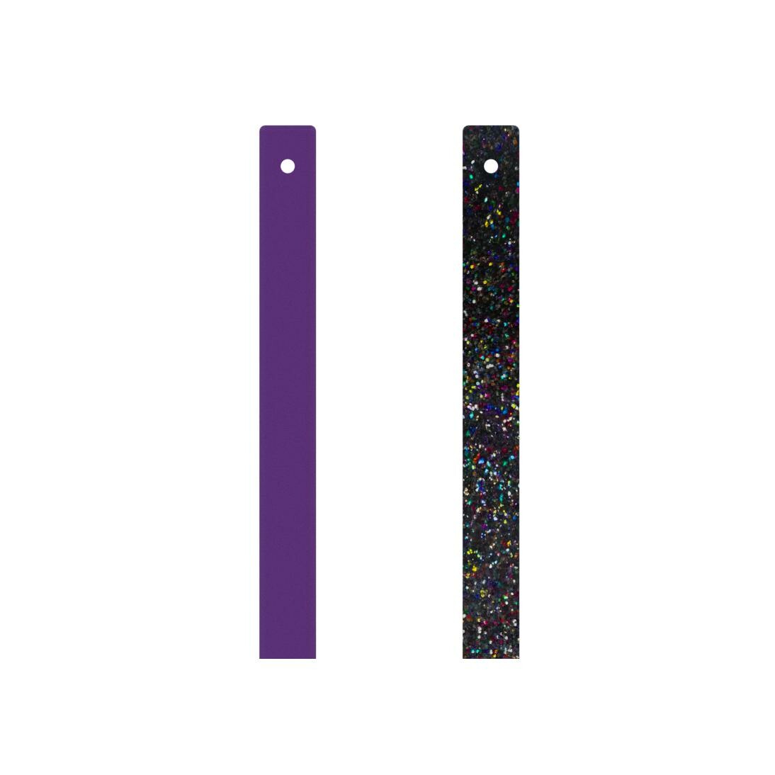 Cuir pour bracelet Les Georgettes violet / paillettes vibrantes, 8mm