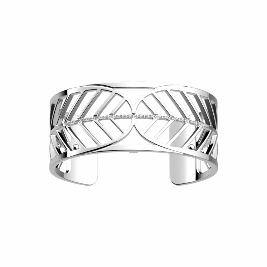 Bracelet manchette Les Georgettes Les Précieuses Faucon, finition argentée, 25mm