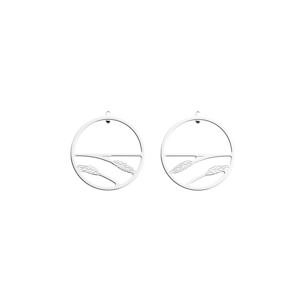 Achat Boucles d'oreilles créoles Les Georgettes Essentielles Epis De Blé finition argentée, 30mm