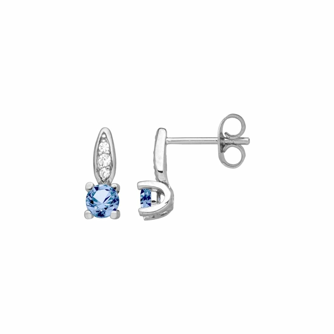 Achat Boucles d'oreilles en argent, pierres bleues et oxydes de zirconium