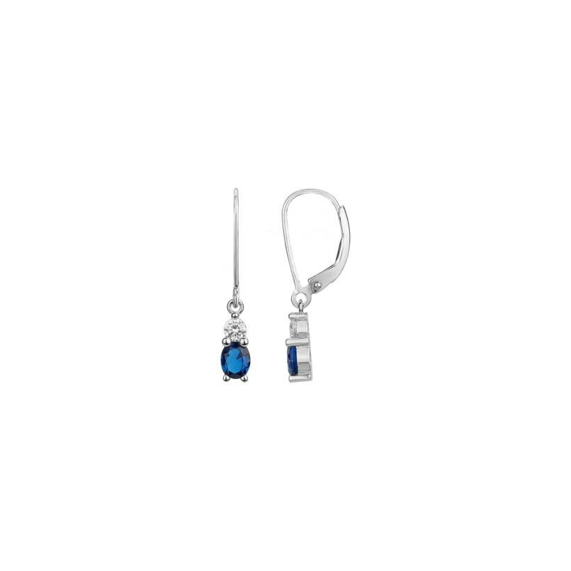 Achat Boucles d'oreilles en argent, spinelle bleue et oxyde de zirconium