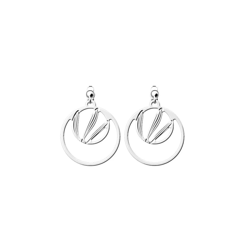 Achat Boucles d'oreilles pendantes Les Georgettes Les Essentielles Croisette, finition argentée, 16/25mm