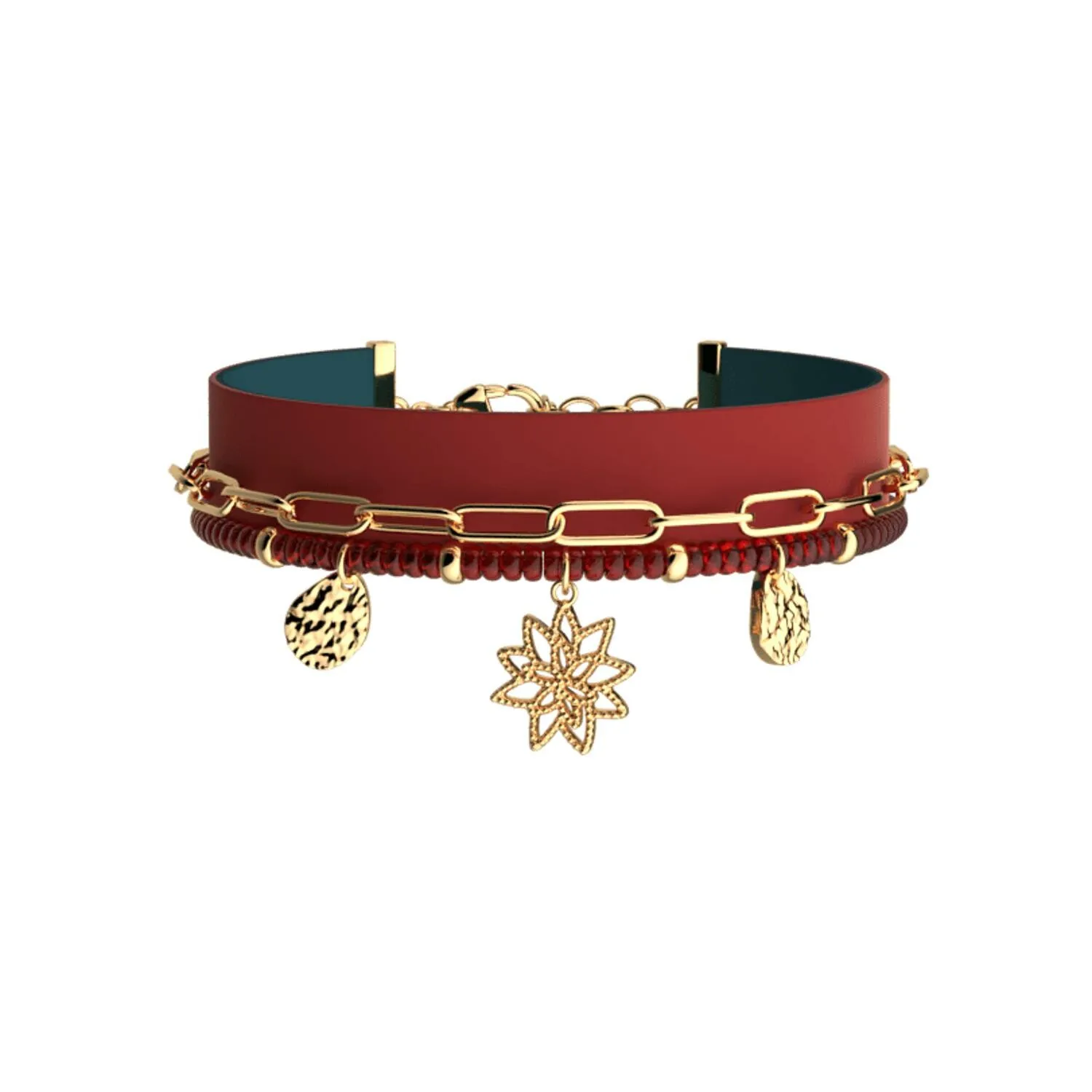 Achat Bracelet Les Cadettes Multi-Rang Nénuphar, finition dorée, taille M