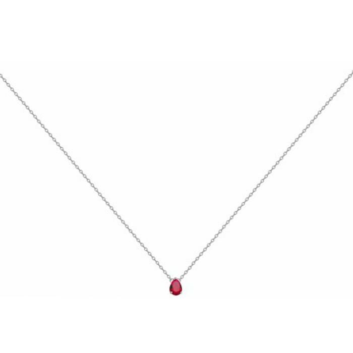 Achat Collier en argent et spinelle rouge