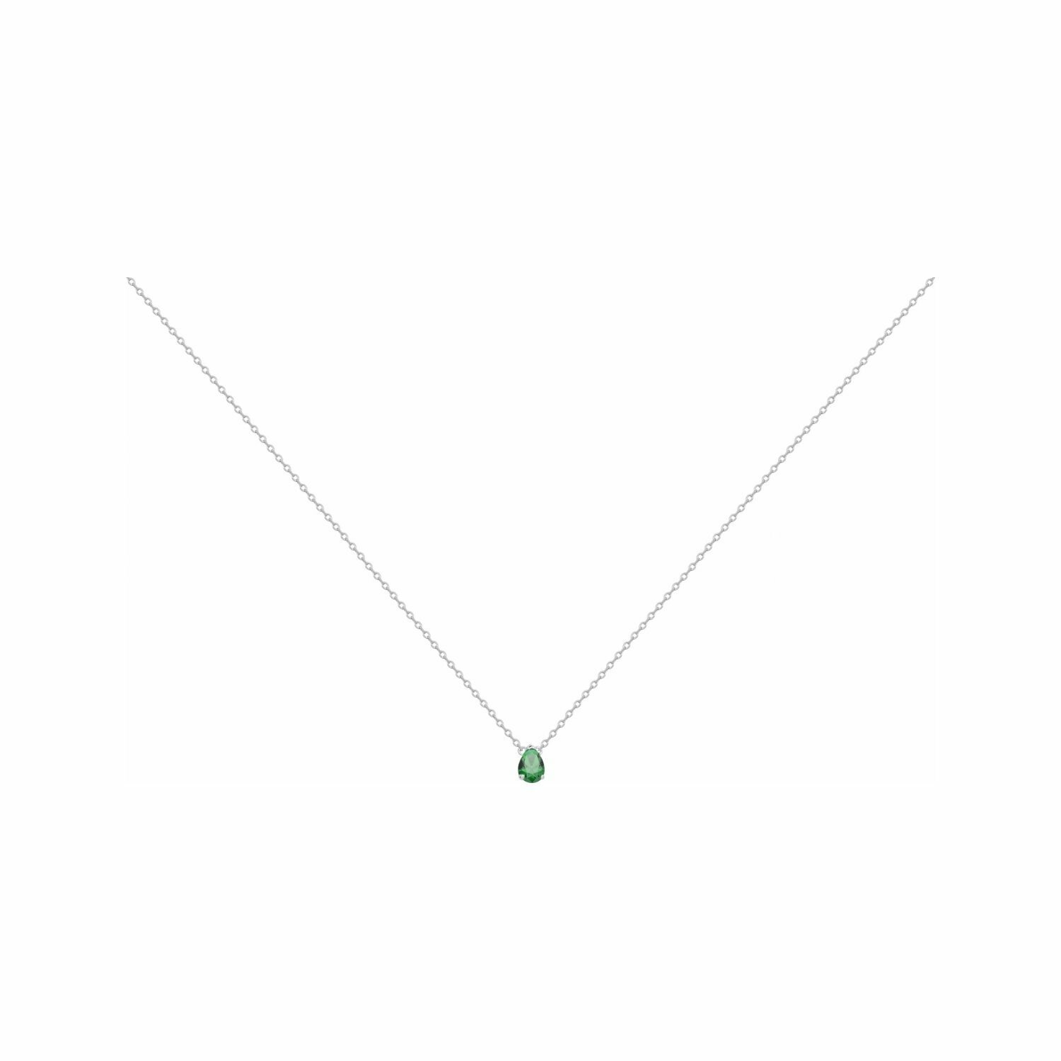 Achat Collier en argent et pierre verte
