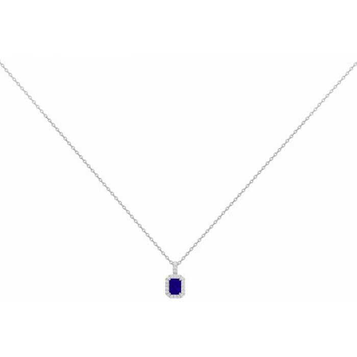 Achat Collier en argent, spinelle bleue et oxyde de zirconium