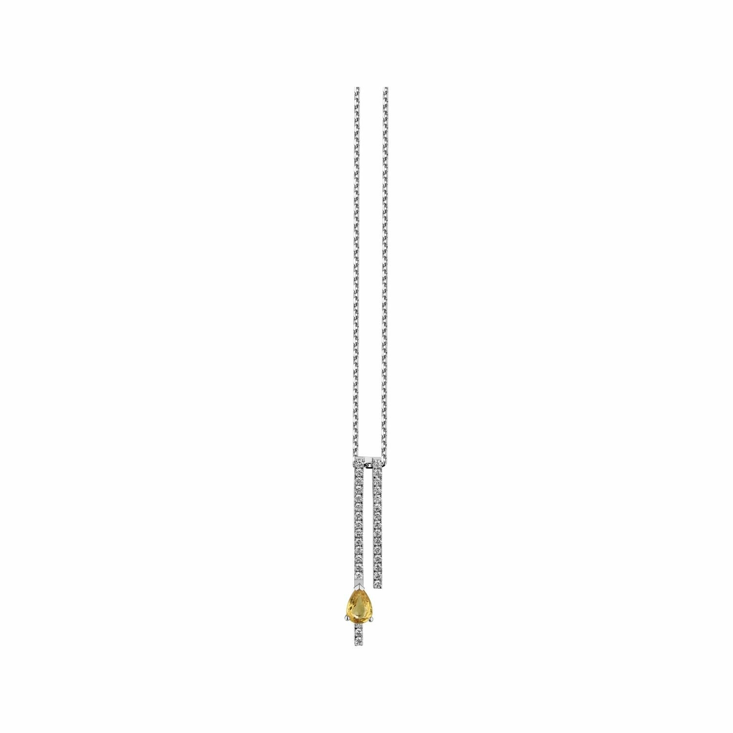 Achat Collier Garden Party Symphonie en or blanc, saphir jaune et diamants