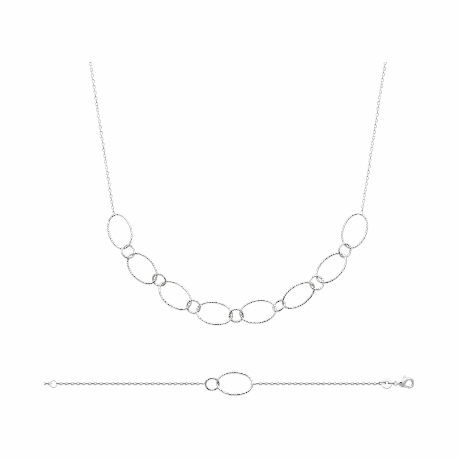 Achat Bracelet en argent rhodié, 19cm