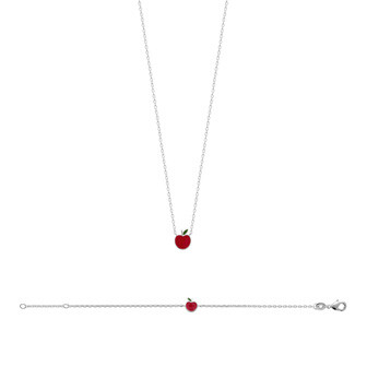 Achat Collier en argent rhodié et laque, 37cm