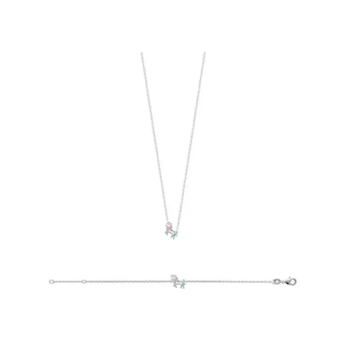 Collier en argent rhodié et laque