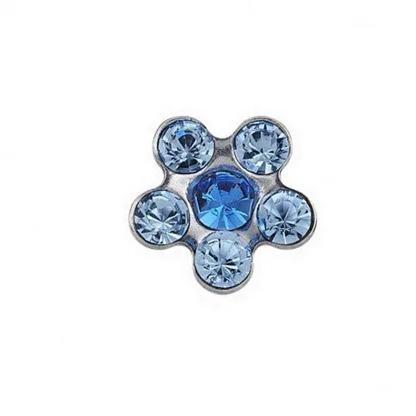 Fleur Bleue - Acier Argenté - Boucle d'oreille Studex