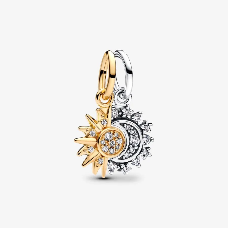 Nature - Soleil & Lune séparable - Bicolore - Charms pendant Pandora