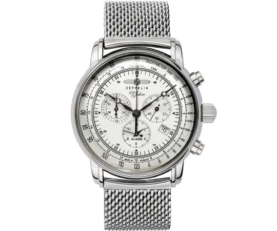 Zeppelin 7680M-1 Alarme Chronographe 100 ans Montre Homme 43mm 5ATM