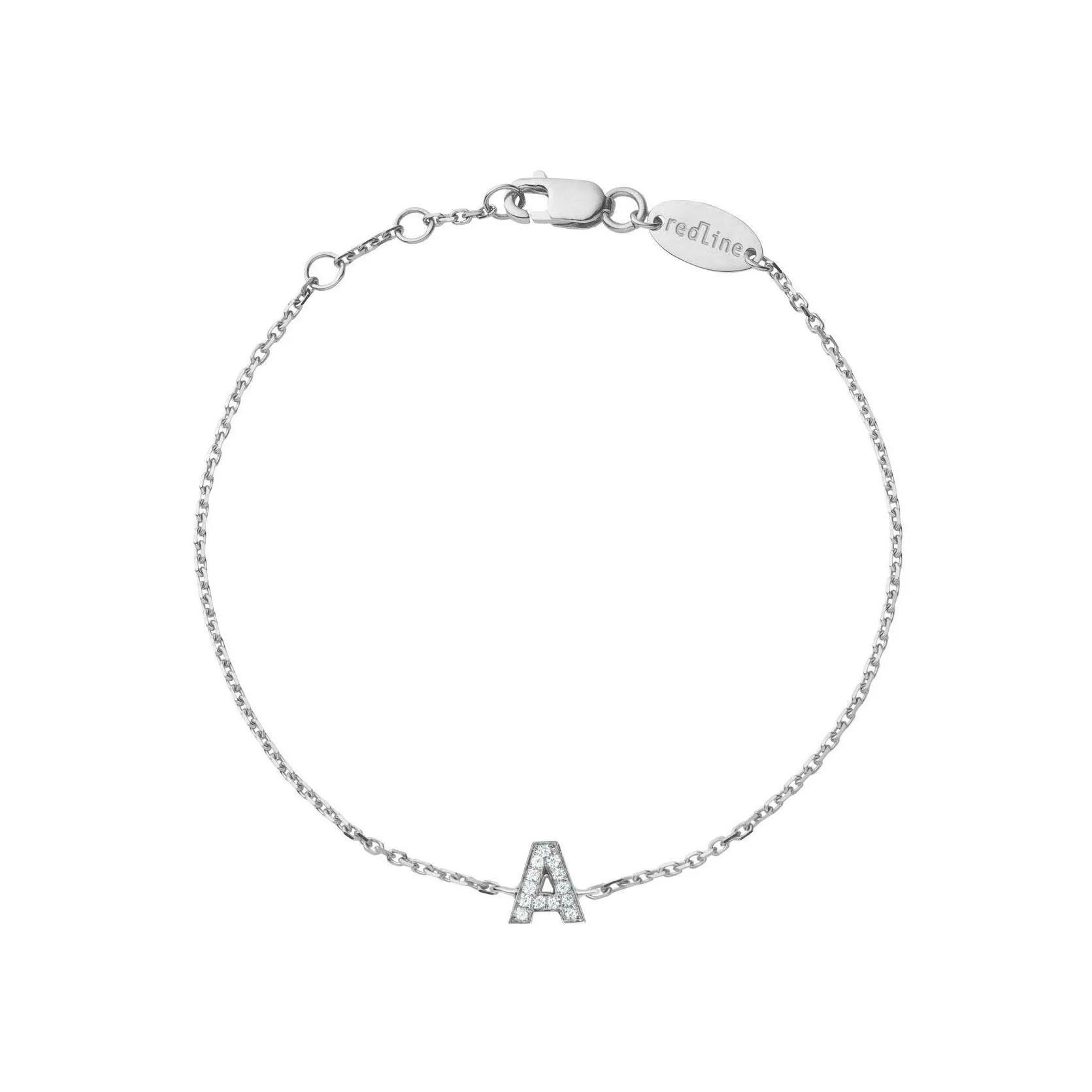 Bracelet RedLine Alphabet lettre A en or blanc et diamants