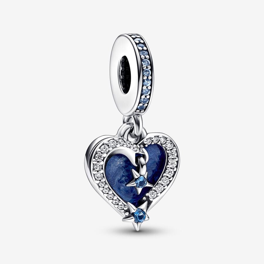Amour - Double Coeur Etoile Filante - Argent - Charms - Pandora