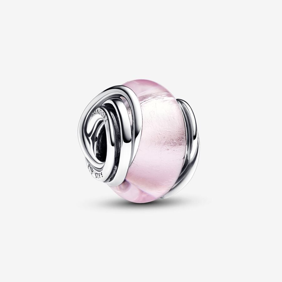 Verre de Murano - Rose & Cercles - Charms - Pandora