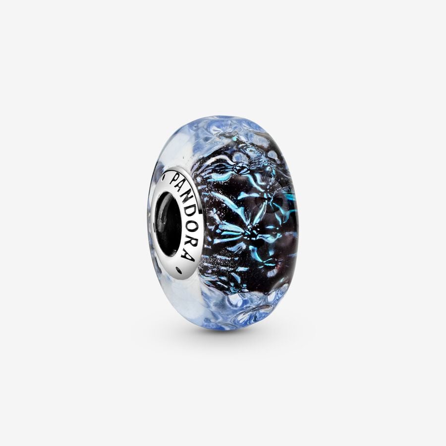 Verre de Murano Ondulé - Bleu Foncé - Charms - Pandora