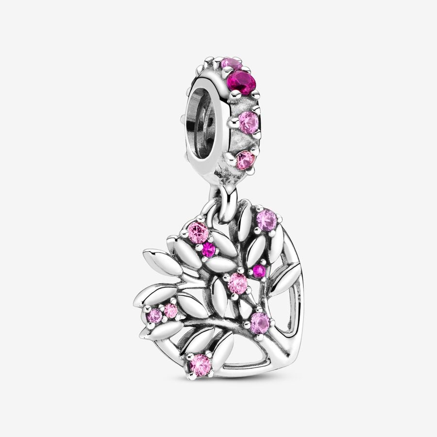 Arbre de Vie & Coeur Rose - Argent - Charms - Pandora