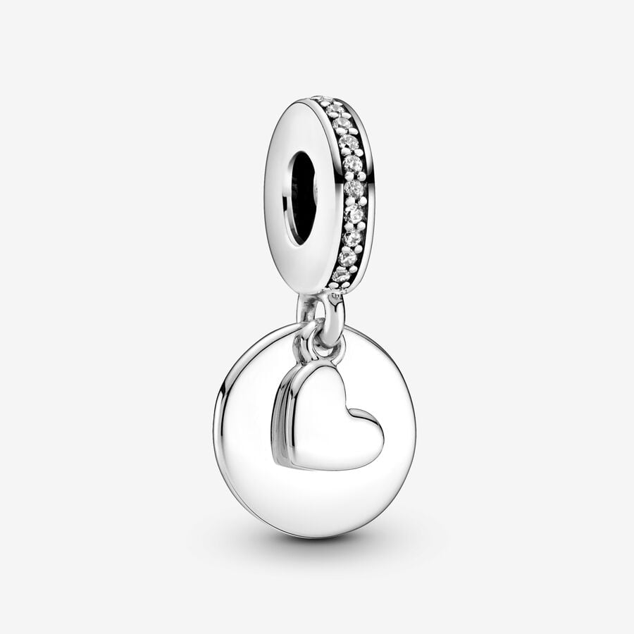 Disque Coeur Gravable  - Argent - Charms - Pandora