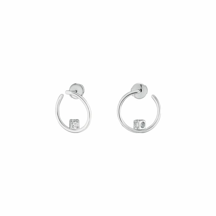 Achat Boucles d'oreilles créoles dinh van Le Cube Diamant en or blanc et diamants