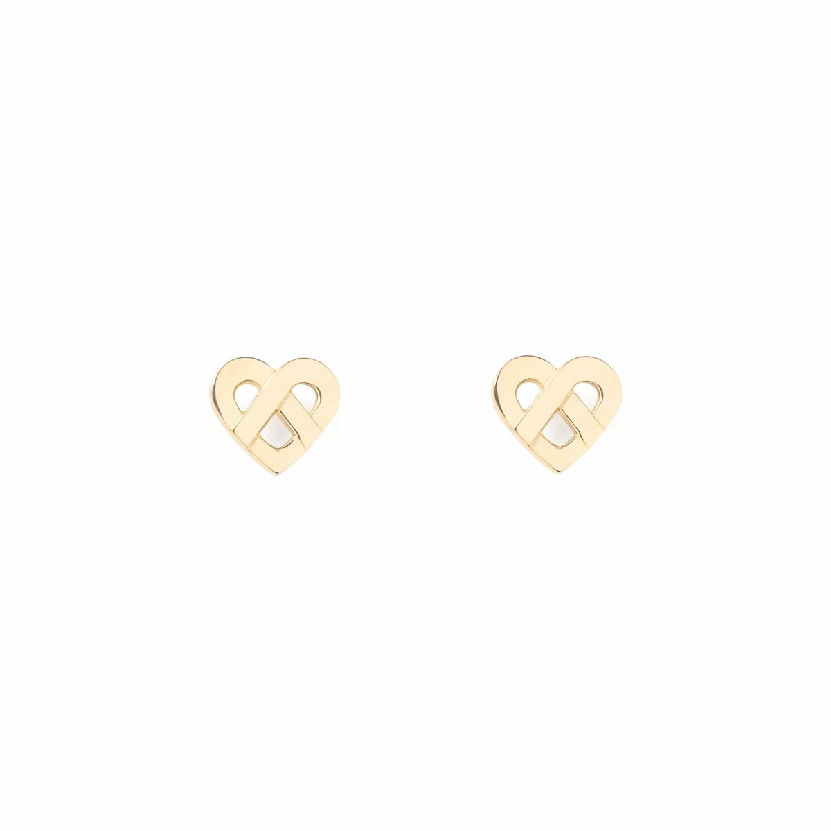 Boucles d'oreilles Poiray Coeur Entrelacé en or jaune
