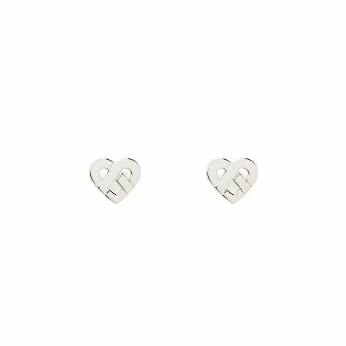 Boucles d'oreilles Poiray Coeur Entrelacé en or blanc
