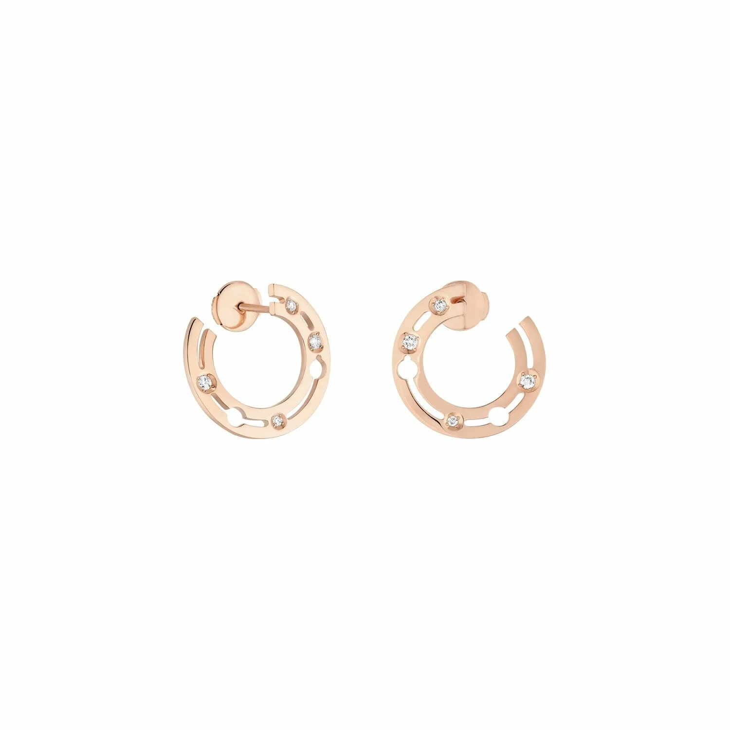 Boucles d'oreilles créoles Pulse dinh van en or rose et diamants 828515 - Rigal