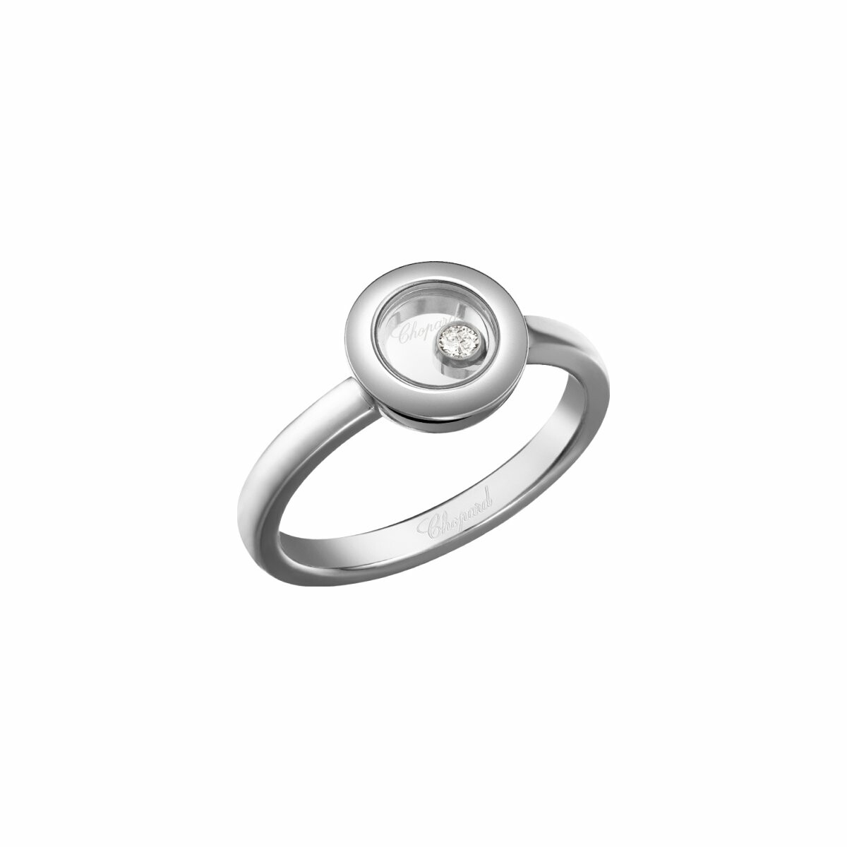 Happy Diamonds Bague Chopard Happy Diamonds Icons en or blanc et diamant, taille 53