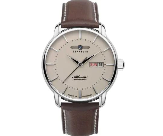 Zeppelin 8466-5 Atlantic Automatique Day-Date Montre Homme 41mm 5ATM