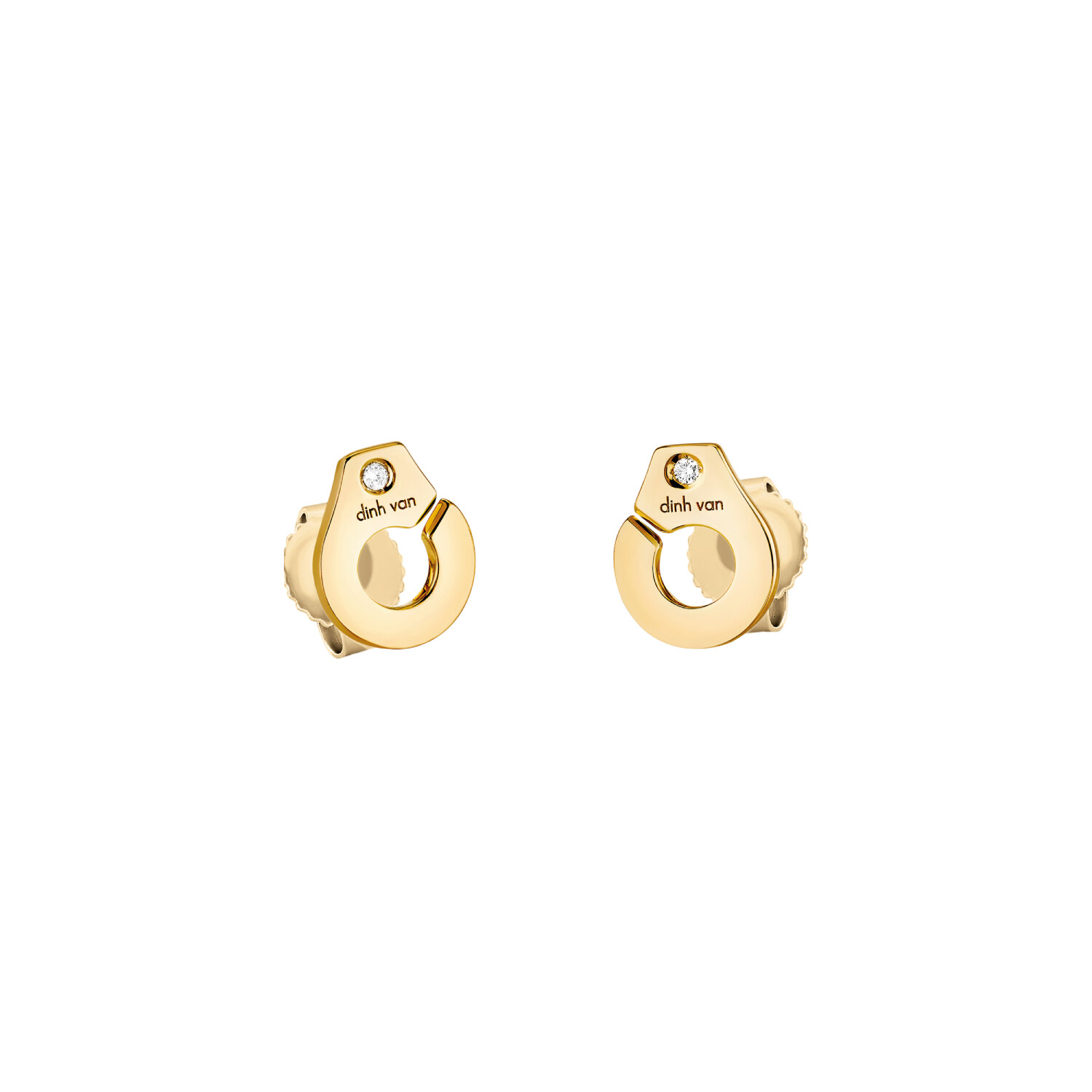 Achat Boucles d'oreilles Menottes dinh van en or jaune et diamants