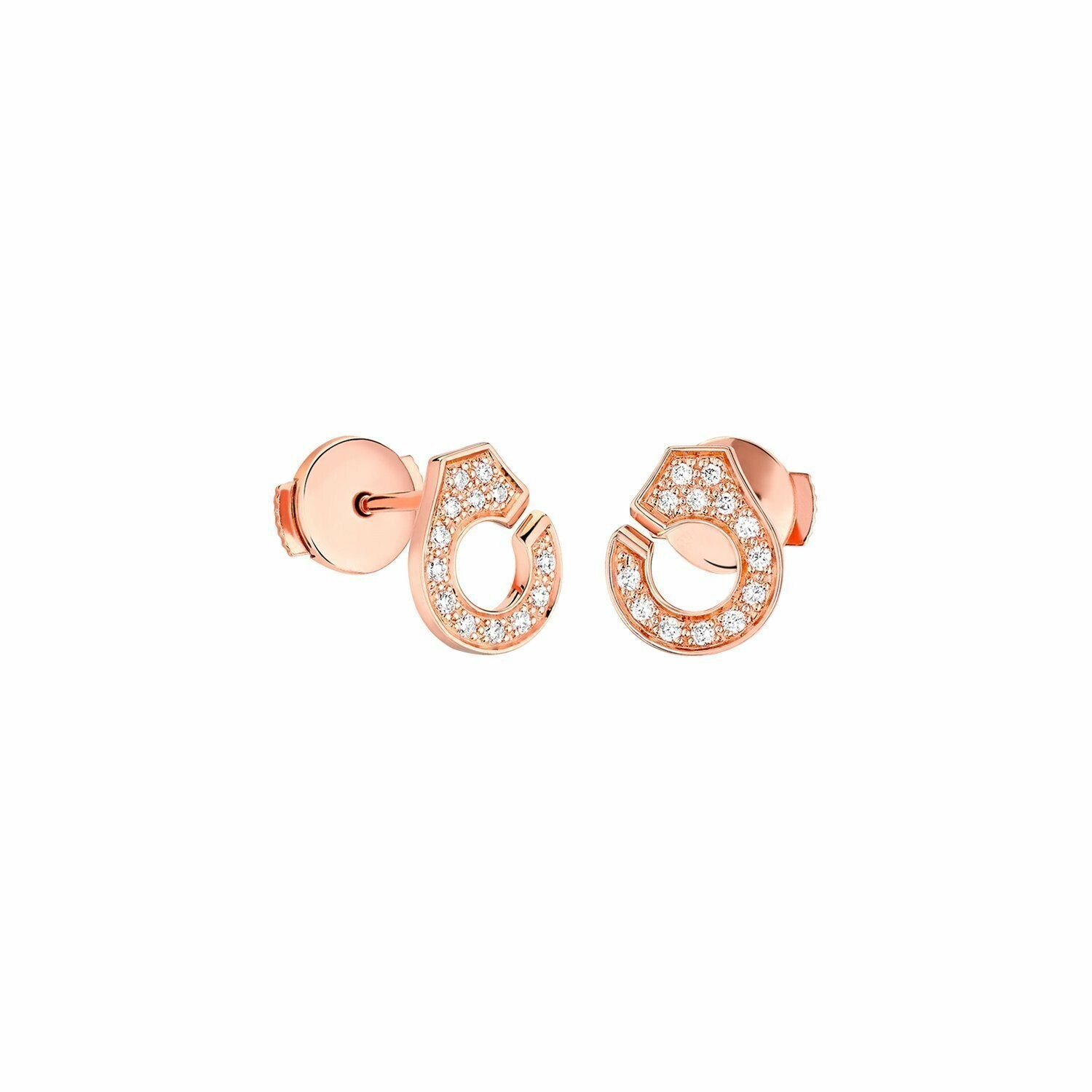 Achat Boucles d'oreilles Menottes dinh van R 7.5 en or rose et diamants