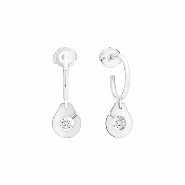 Achat Boucles d'oreilles créoles Menottes dinh van en or blanc et diamants