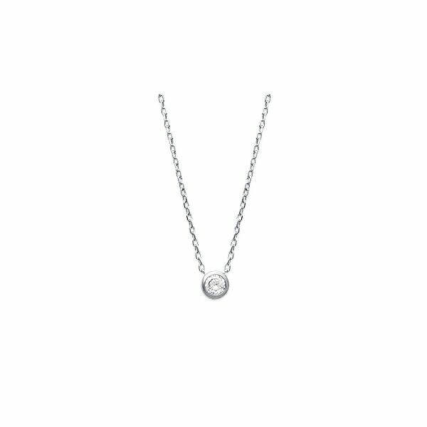 Achat Collier en argent rhodié et oxydes de zirconium, 40cm